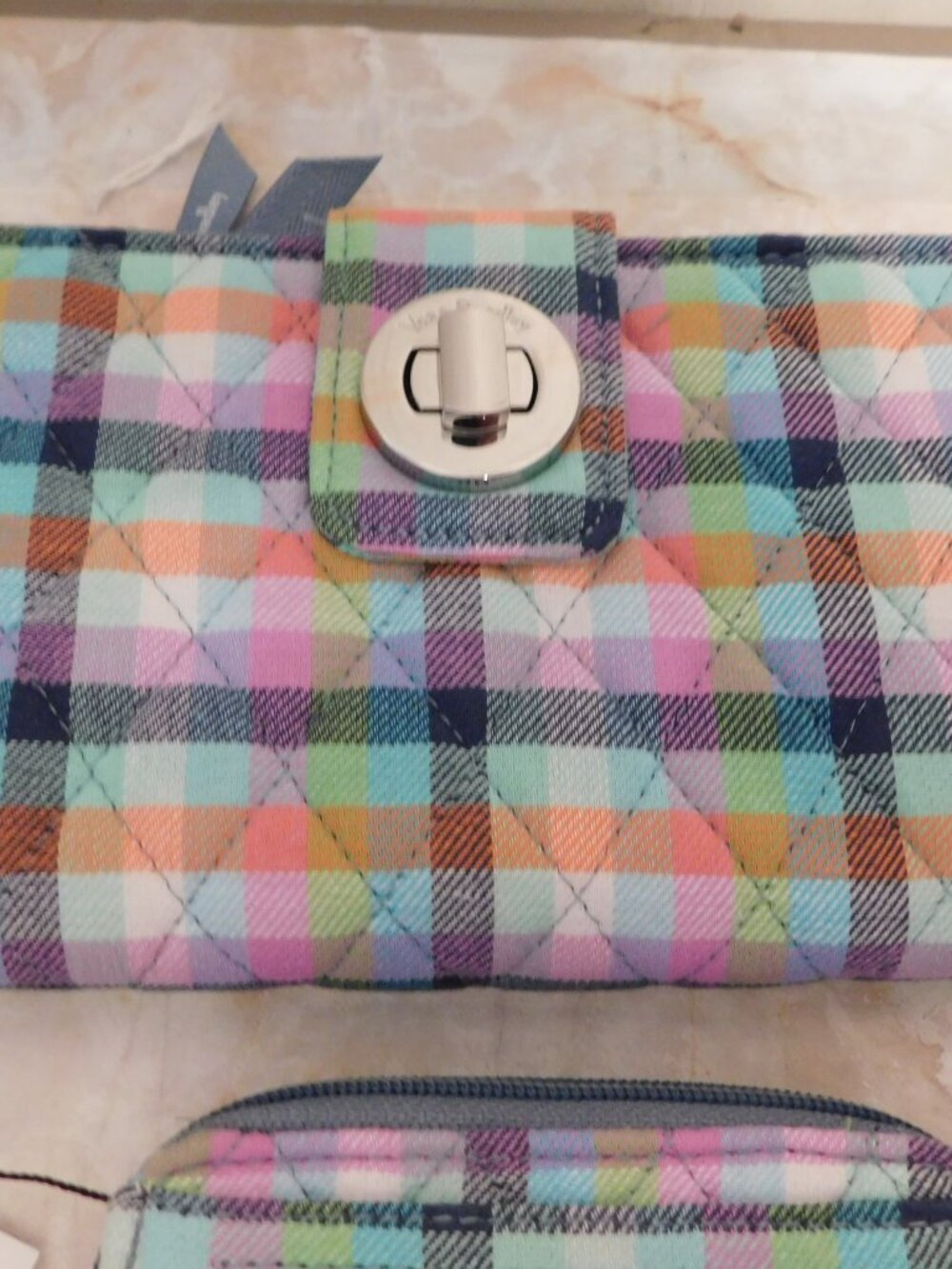 Vera Bradley Zip Around Wallet & Petite Zip Around Wallet NEW RFID Gingham Plaid - Picture 3 of 11